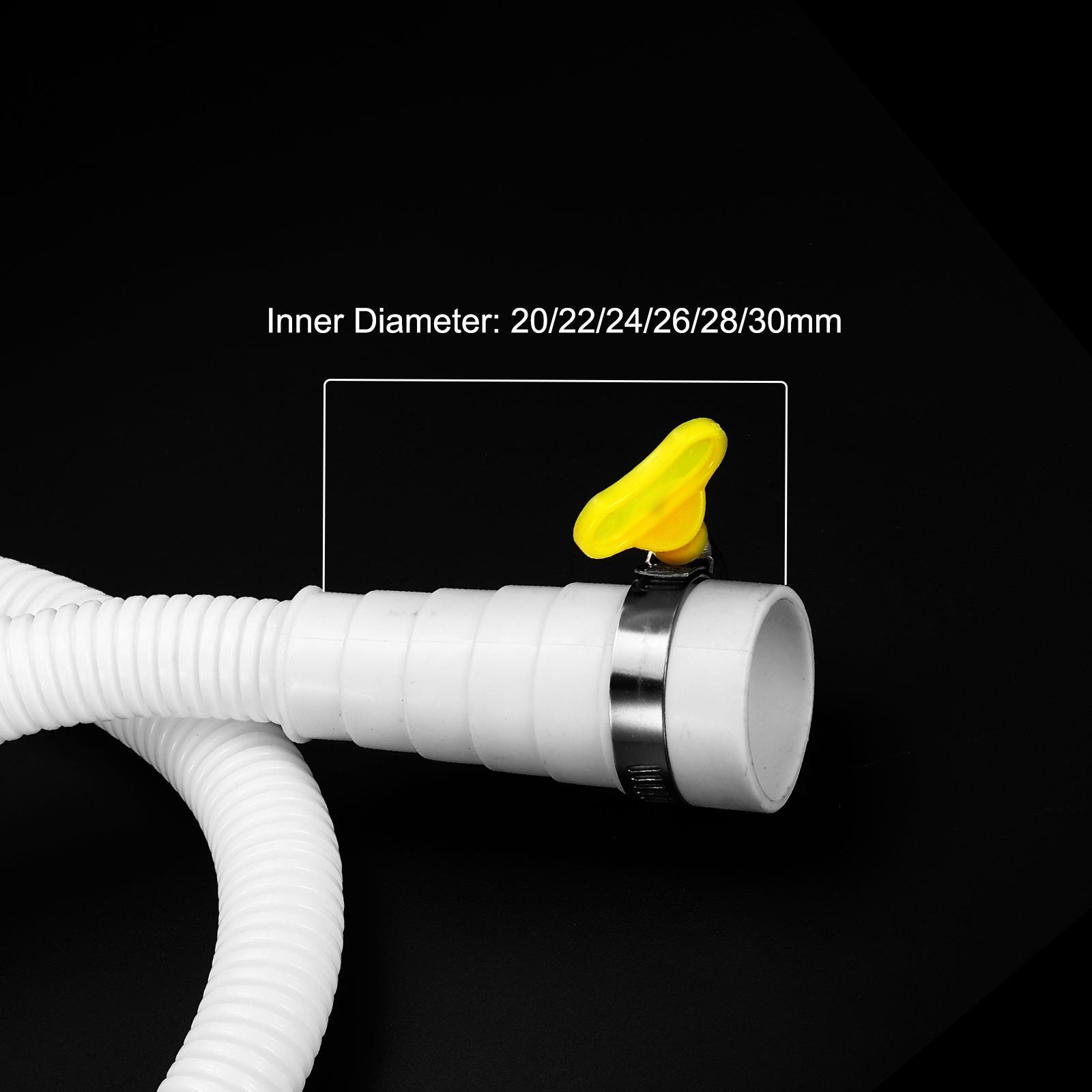 Universal Air Conditioner Drain Hose 20-30mm ID 3.3ft White 2pcs