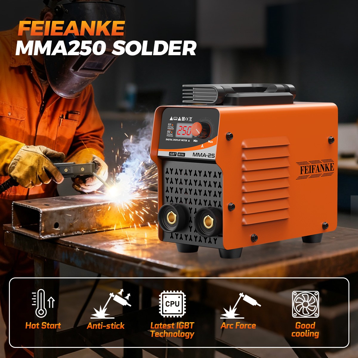 250A MINI Stick Welder 110V Lift TIG/MMA Welding Machine Hot Start for Beginner
