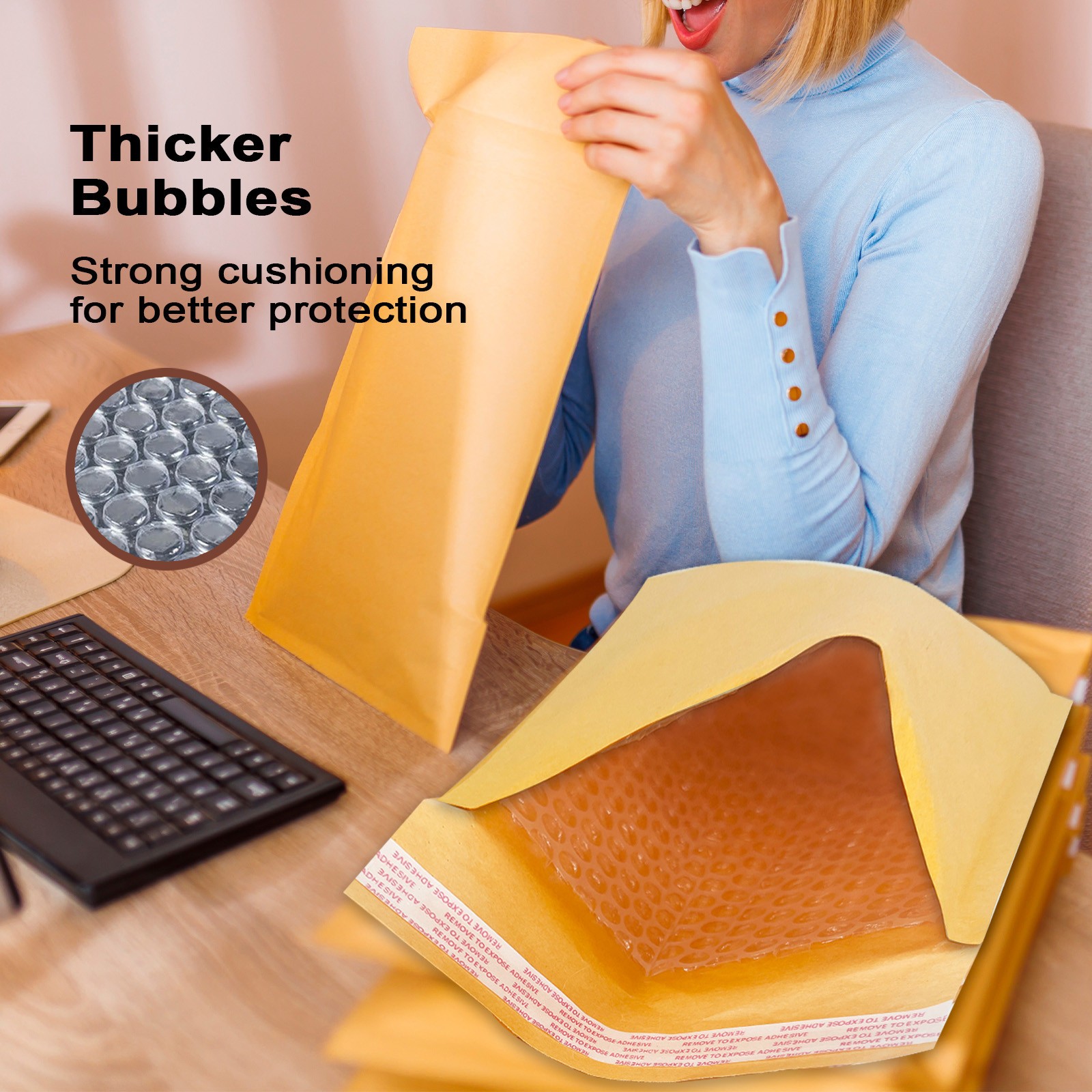 Any Size Kraft Bubble Mailers Shipping Padded Bags Mailing Envelope Self Seal