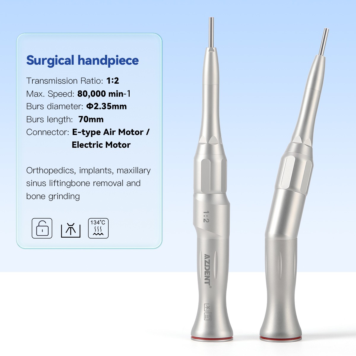 Dental Surgical Handpiece 1:2 Oral Surgery 20° Contra Angle 1:1 Straight Cone