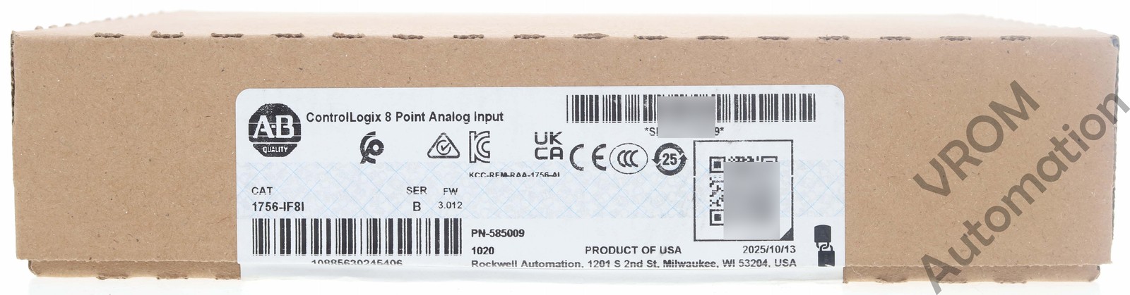 Surplus Sealed Allen Bradley 1756-IF8I /B ControlLogix 8 Point ANALOG INPUT MODU
