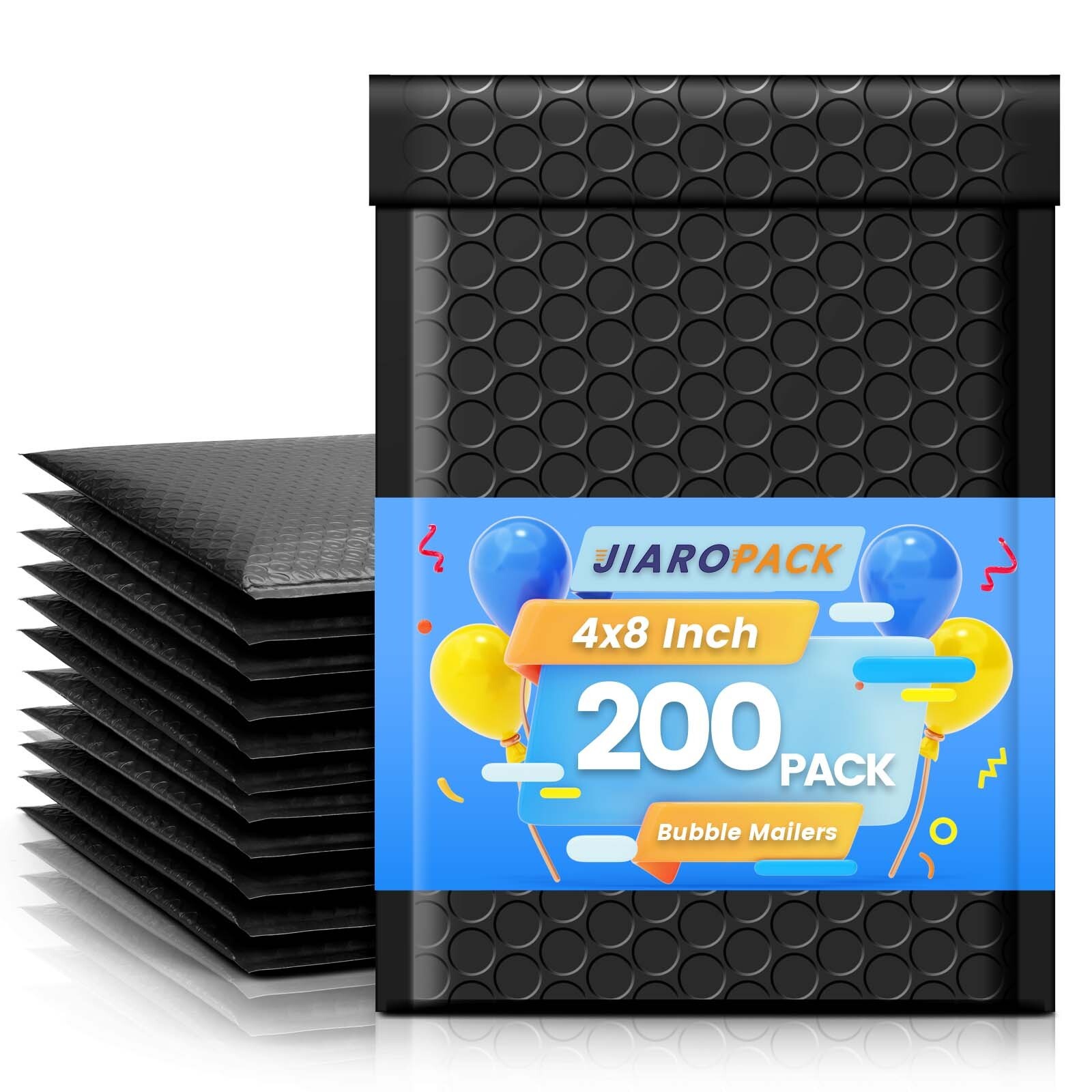 200pcs Poly Bubble Mailers 4×8 Small Padded Envelope Mailing Bags 4×7 Black #000
