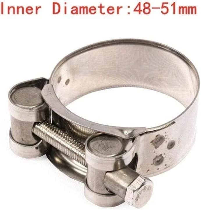 2Pcs Exhaust Clamp Stainless Steel Exhaust Band Clamp Replacement for Motorcycle
