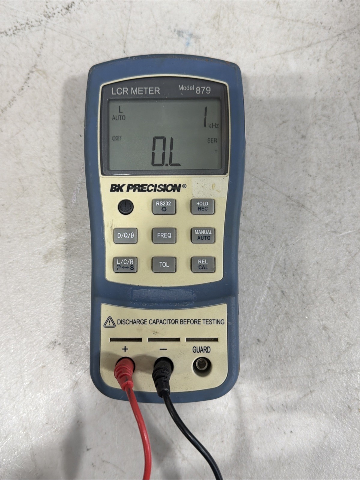 BK Precision 879 Handheld LCR Meter Tested Working w/ Test Leads & Probes