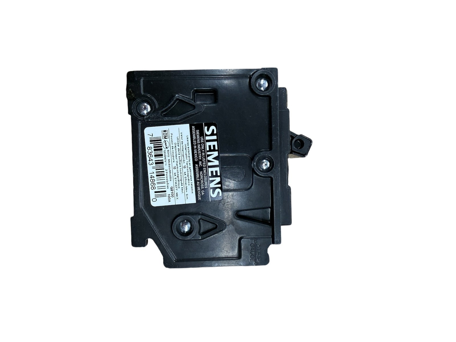 Siemens Q2100 100 Amp 2-Pole Circuit Breaker 120/240V