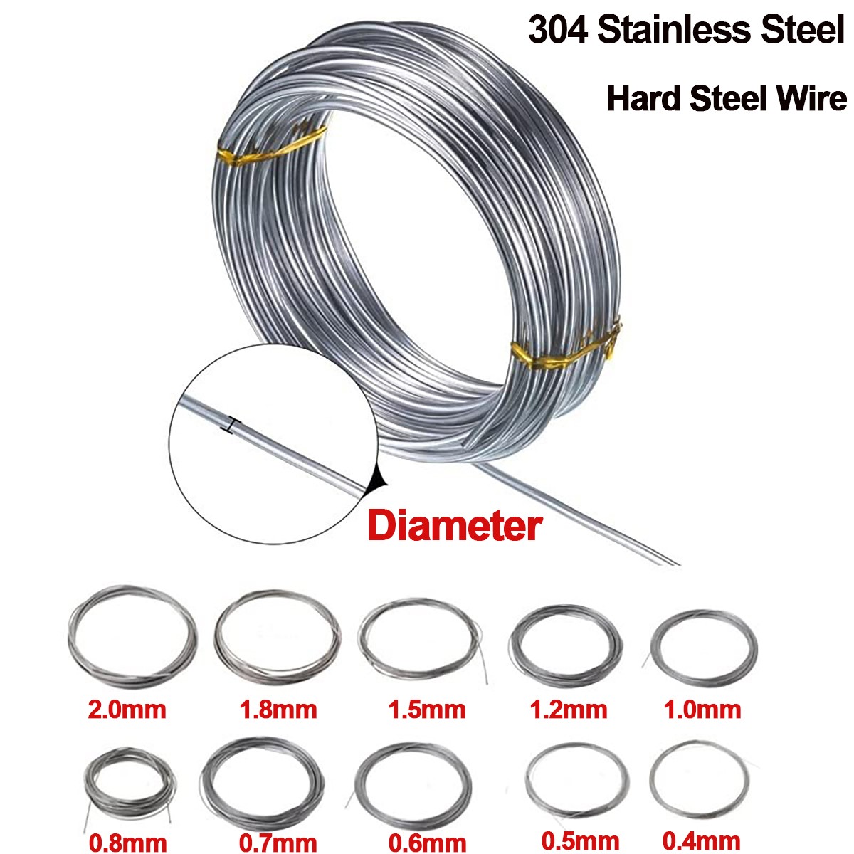 Spring Steel Wire Diameter 0.4-2mm High Quality Stainless Steel Tensile