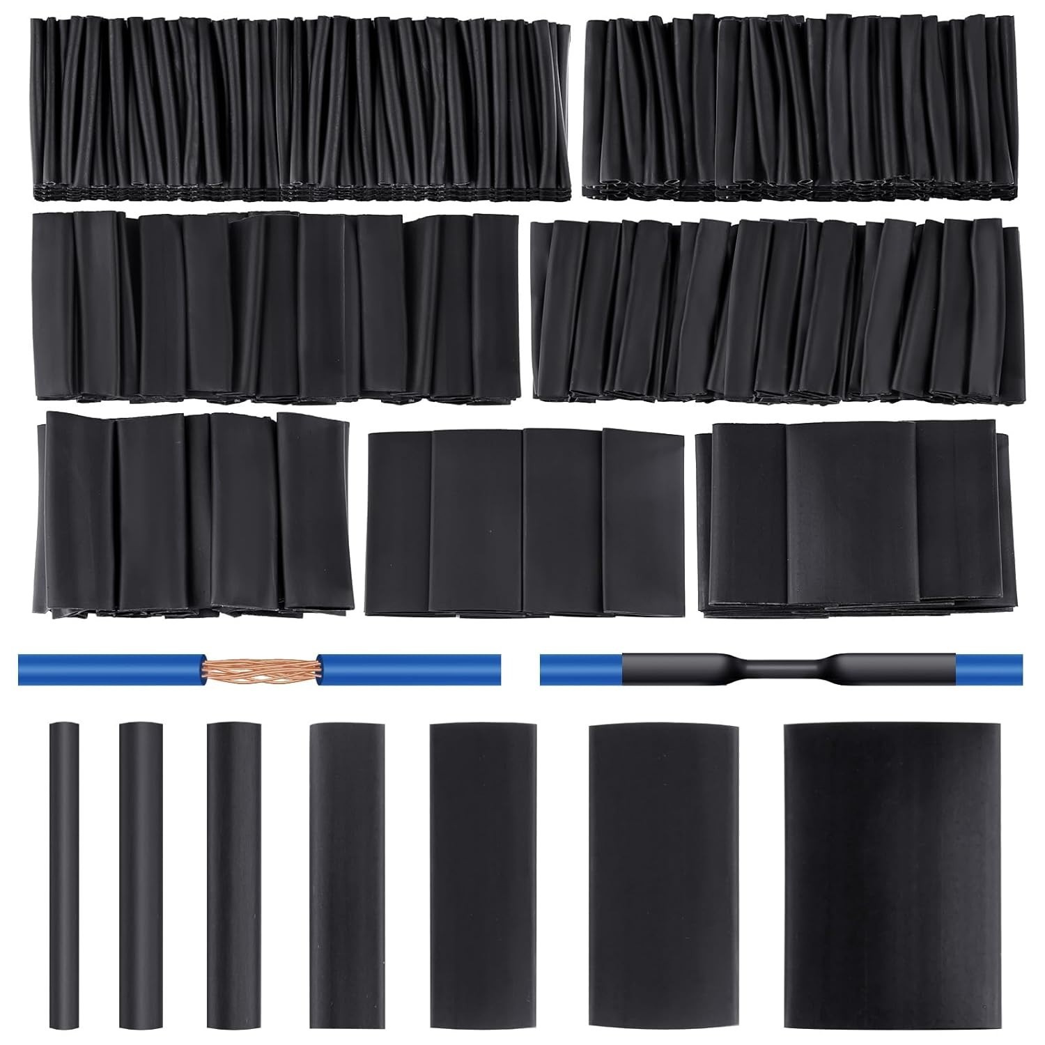446 Pcs Heat Shrink Tubing Kit-4:1 Ratio Adhesive Lined Marine Grade Shrink