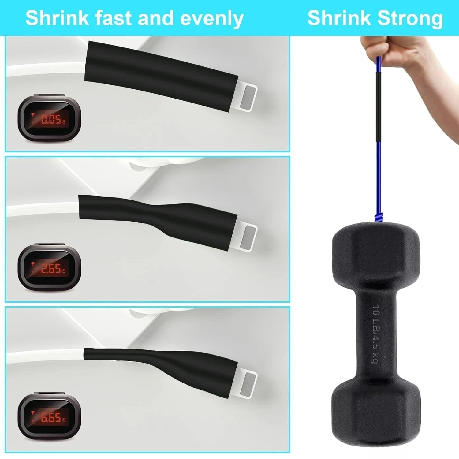 900 PCS Wire Heat Shrink Tubing Kit Marine Grade Wrap Premium Black NEW