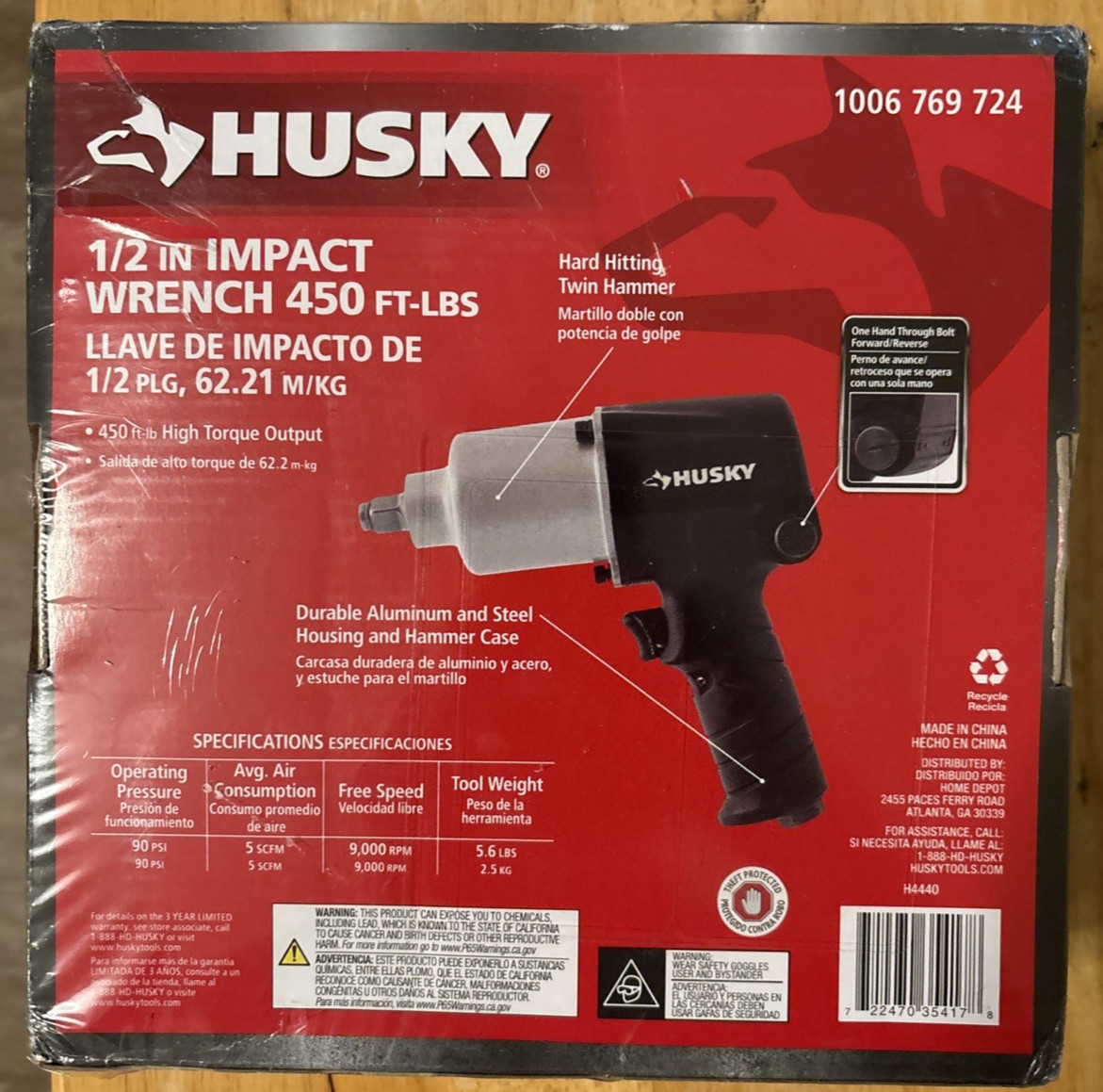 Husky 1/2″ Impact Wrench 450ft./lbs. (H4440)… FREE S&H!
