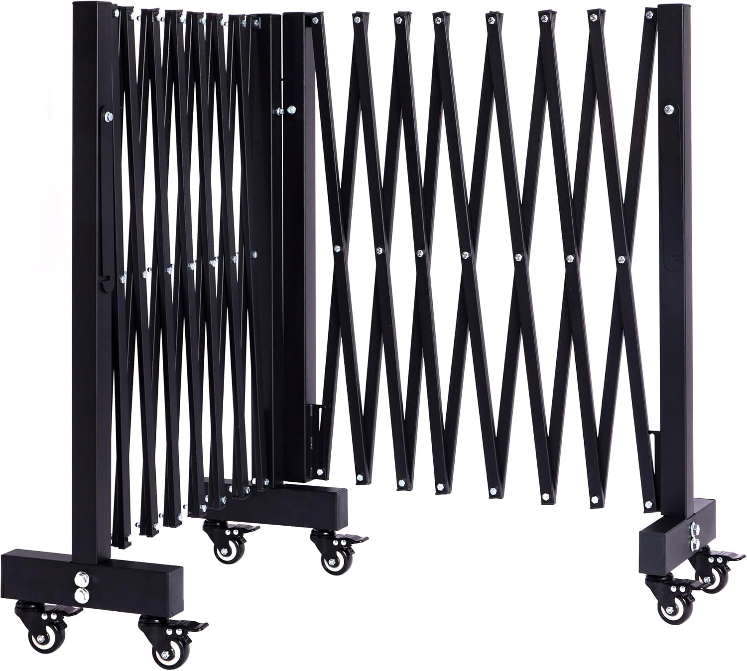 11.5FT Expandable Barricade Gate, Expandable Metal Barricade Gate Alloy Fence wi