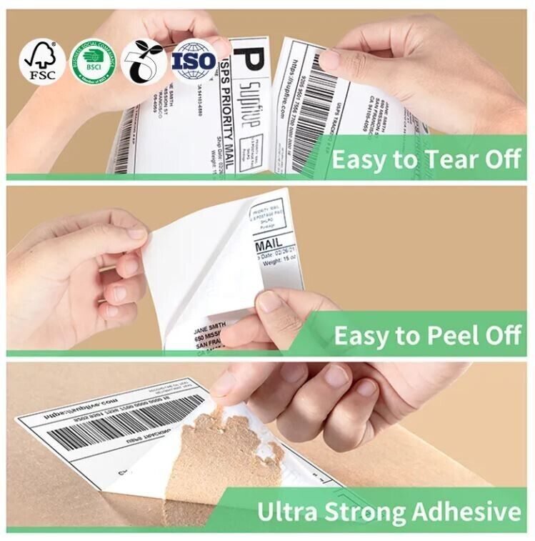 10 Rolls 4×6 Direct Thermal Shipping Labels – 250 per roll – 2500 labels