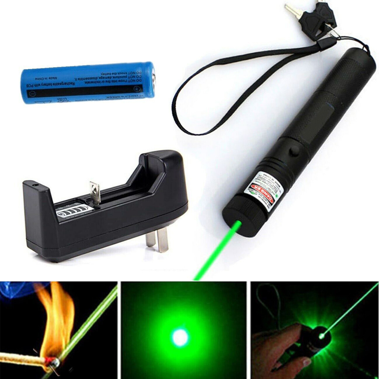 9900Miles 532nm Green Laser Pointer Pen Light Astronomy Beam Rechargeable Lazer