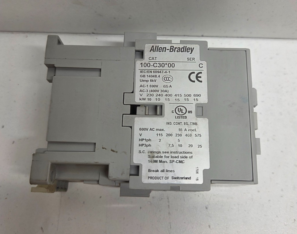 GUARANTEED! ALLEN-BRADLEY 30A 3NO 230V COIL CONTACTOR 100-C30KF00