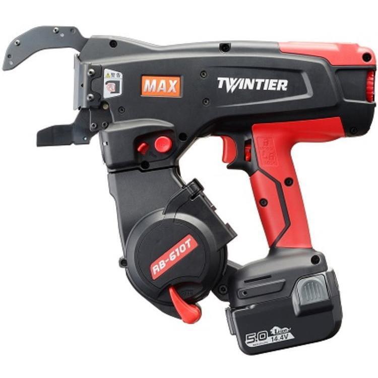 MAX RB-610T-B2C TwinTier Cordless Rebar Tie Machine 2 Batteries & 1 roll of wire