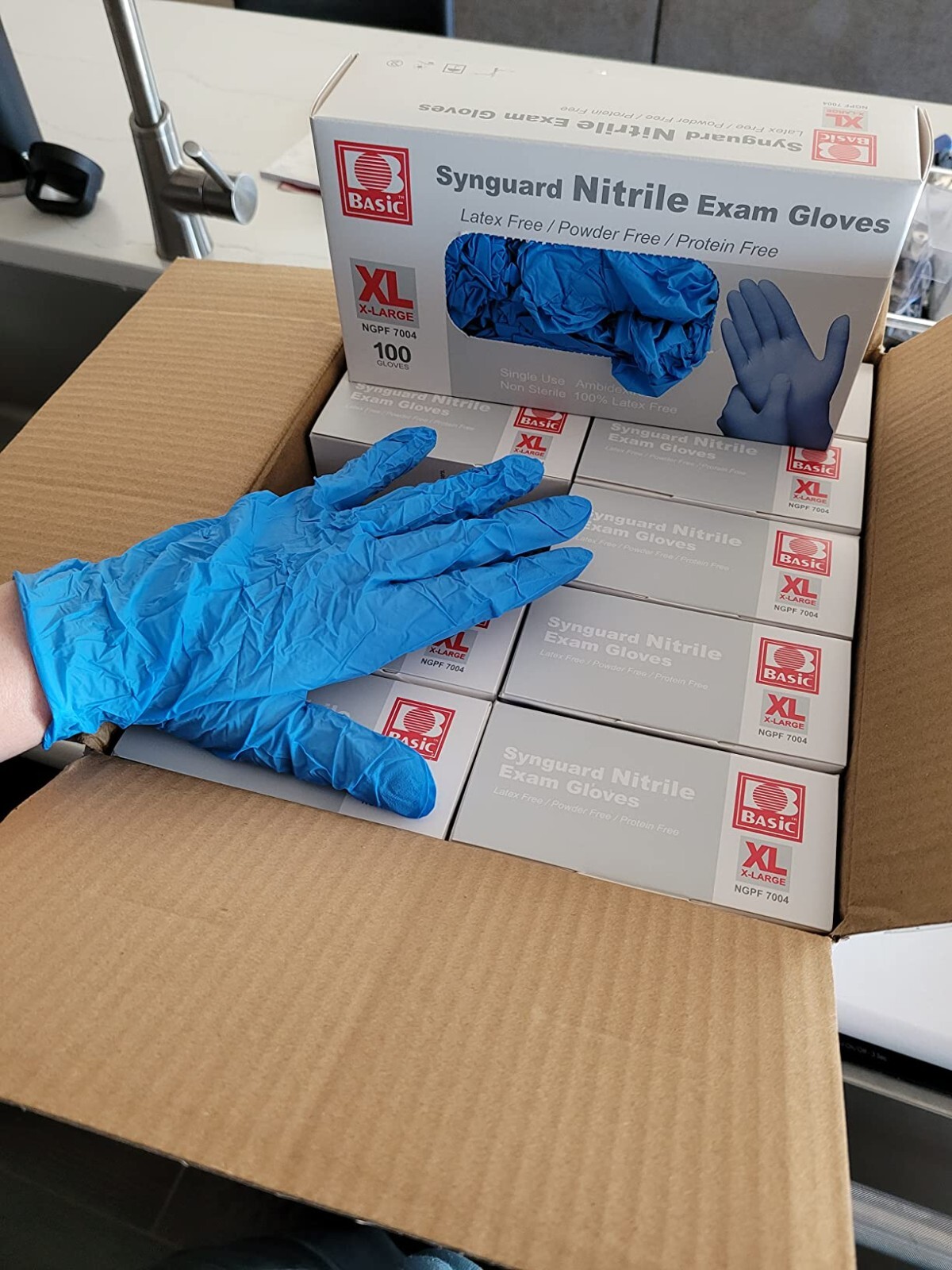 1000PCS Dental Medical Blue Nitrile Exam Gloves Latex & Powder-Free Food-Safe