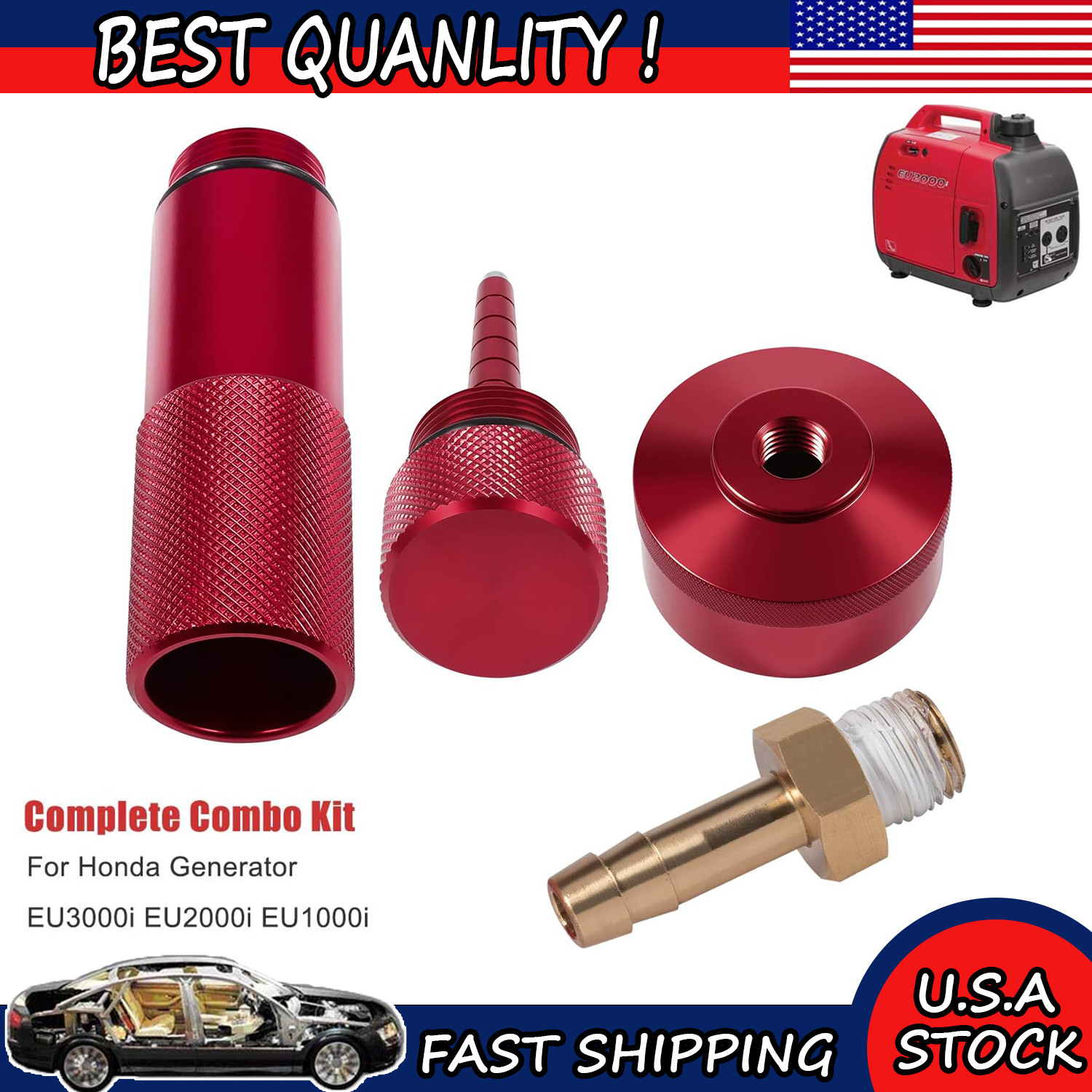 Extended Gas Cap,Oil Change Funnel,Magnetic Dipstick For Honda Generator EU2200i