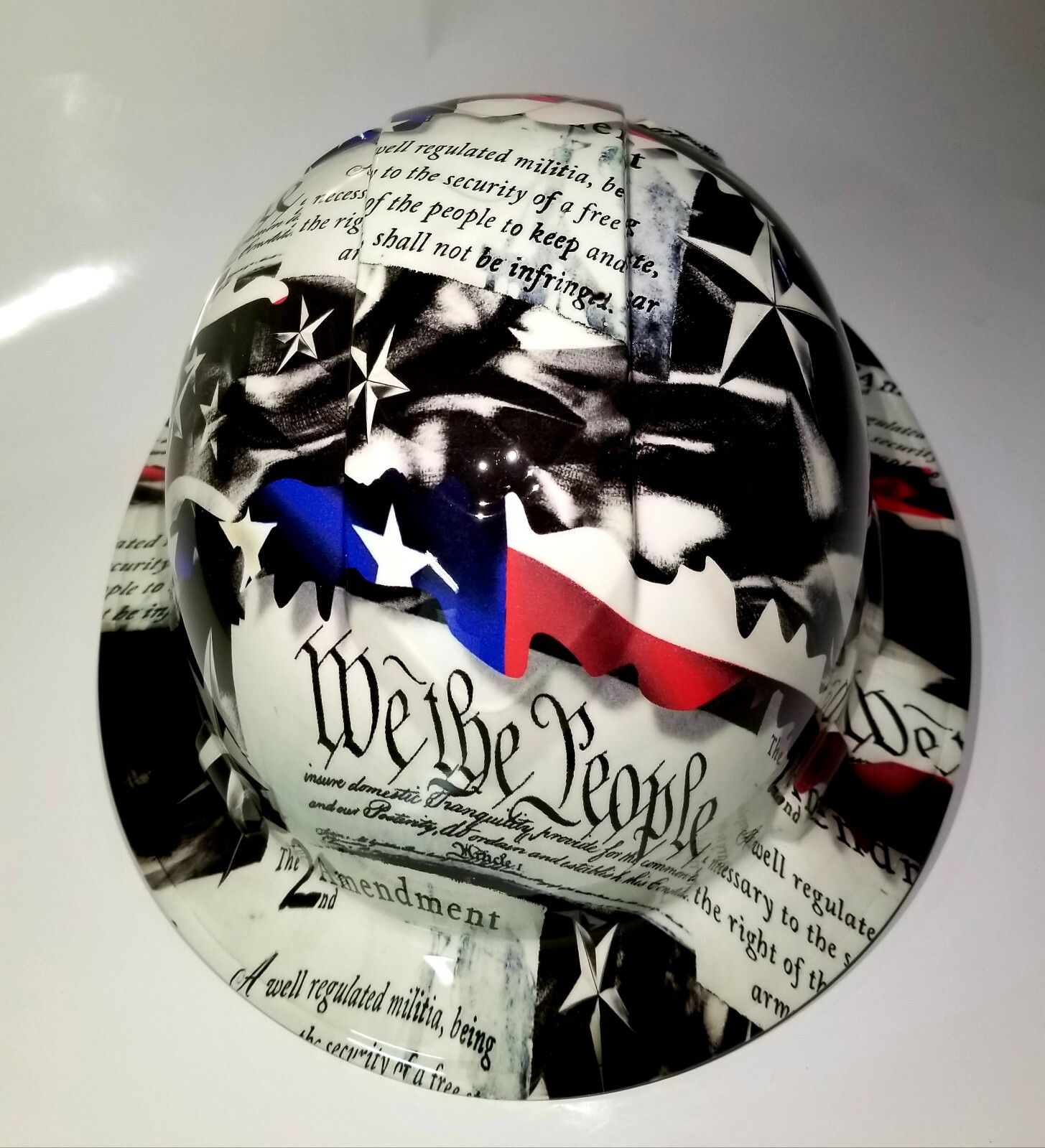 NEW FULL BRIM Hard Hat custom hydro dipped 2ND AMENDMENT IN YOUR FACE EDITION