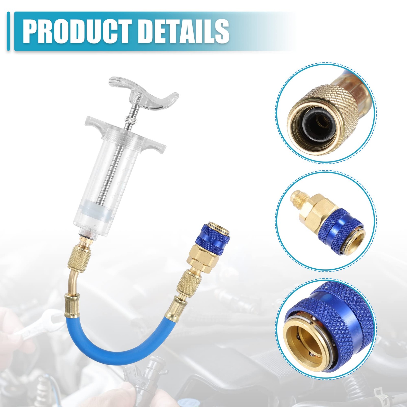 X AUTOHAUX Oil and Dye Injectors Kit 30ml/1 Oz Hand Push Compressor Manual AC