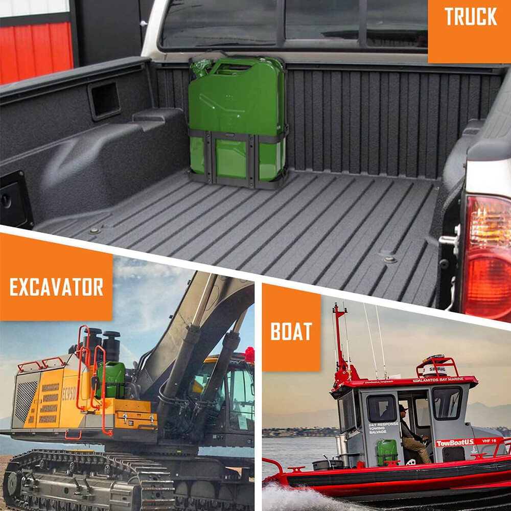 5.28 Gallons/ 20L Jerry Can Holder Kits Bracket Mount Gas Rack Oil Tank Fuel