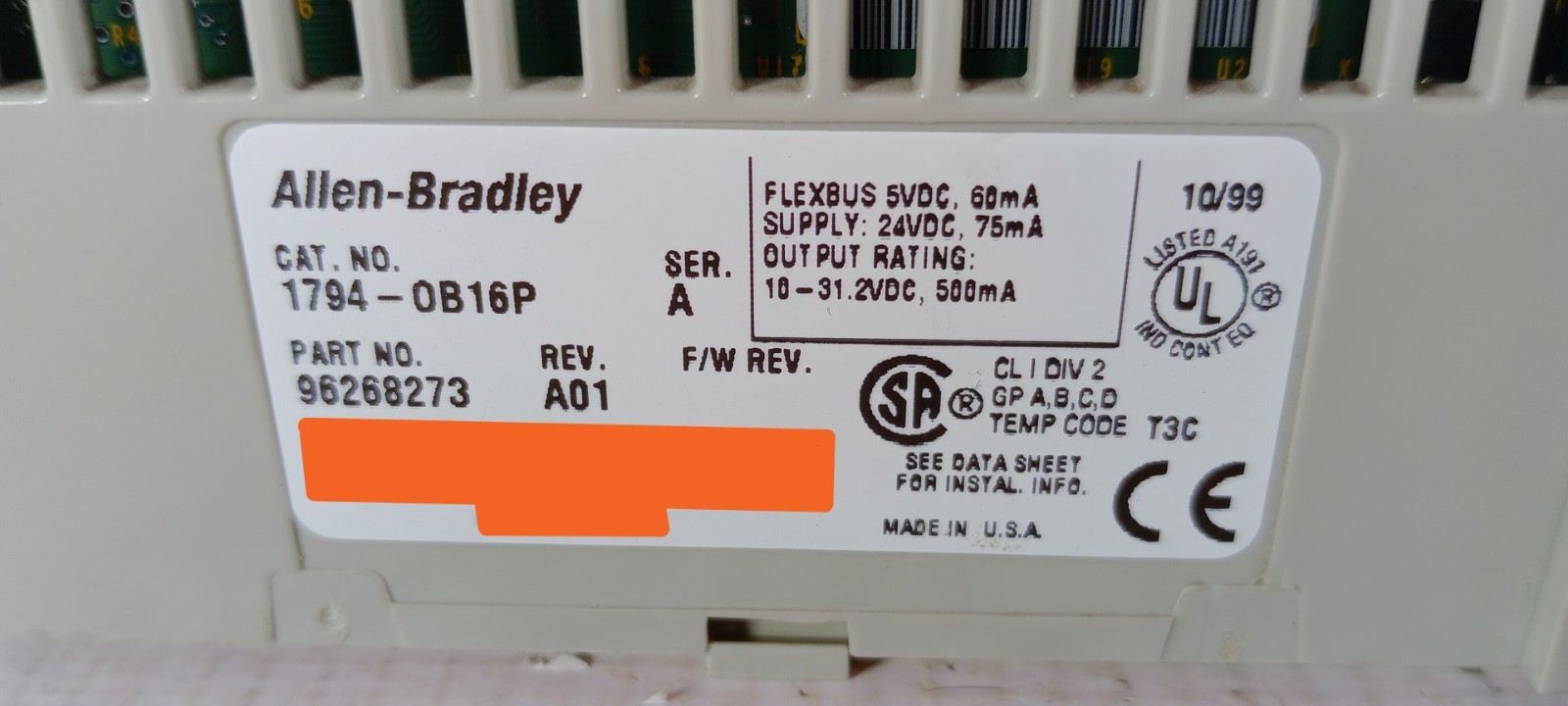 Allen Bradley 1794-OB16P /A Flex I/O 24VDC Source Output Module