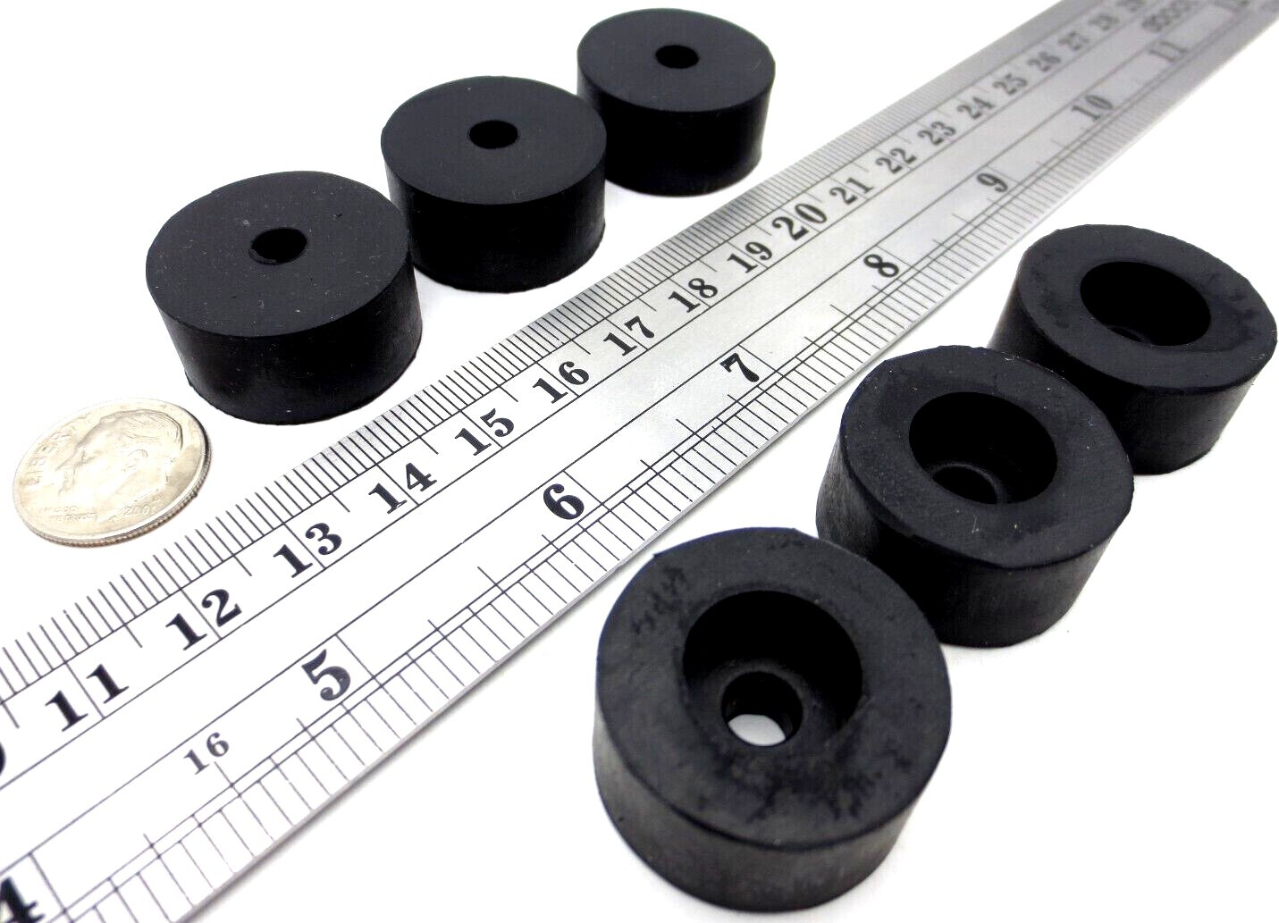 Screw Bolt On Rubber Bumper Pad Stand Fit For 3/16″ Screw Hole, 1″ Pad 1/2″ Tall