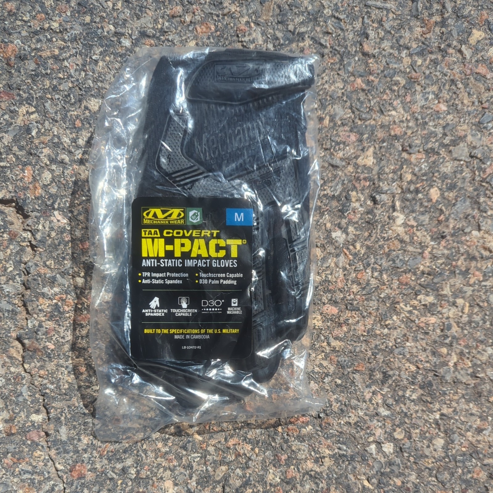 MECHANIC WEAR TAA Covert M-pact Anti-static Impact Gloves Size Large
