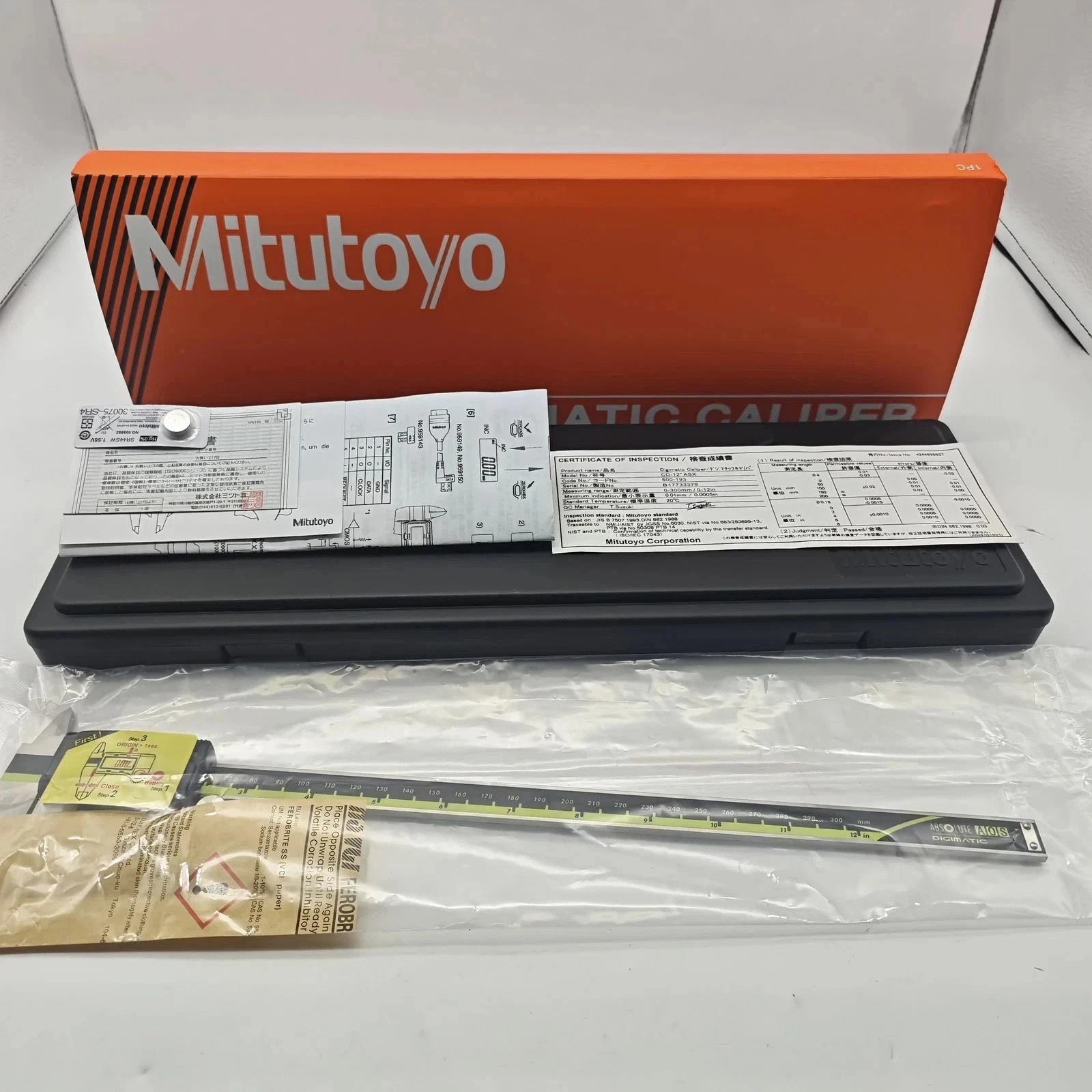 500-193-30 New Mitutoyo 300mm/12″ Absolute Digital Digimatic Vernier Caliper