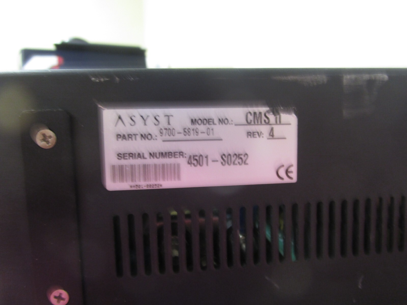 Asyst Technologies Controller CMS II Rev. 004 9700-5819-01
