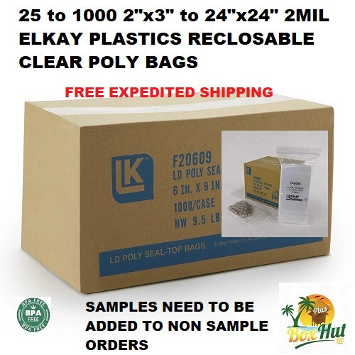 Clear Elkay Plastic Reclosable Zip Seal Lock Top 2 Mil ML Poly Jewelry Bags