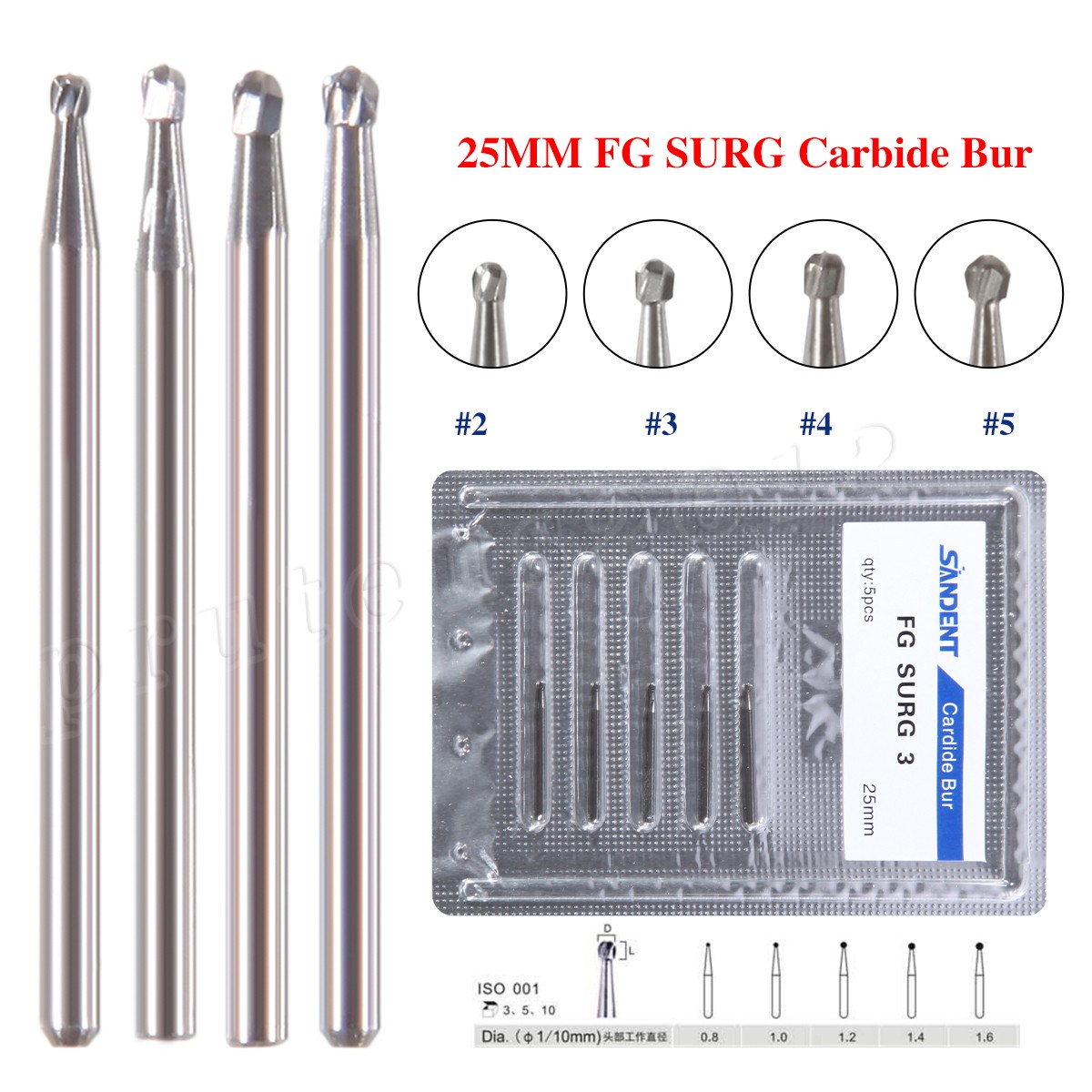 Dental Oral Surgical Bur Carbide Round Straight Taper Fissure Pear FG SURG