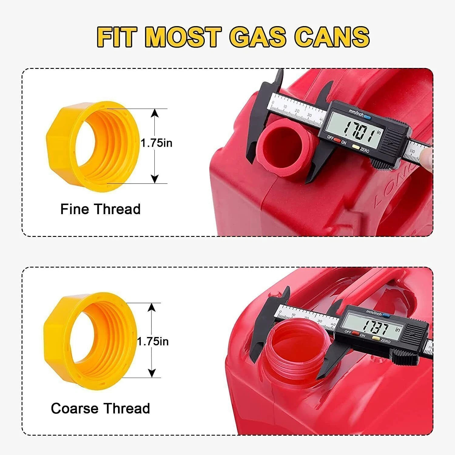 3X Replacement Gas Can Spout Nozzle Vent Kit For Plastic Gas Cans Old Style Caps
