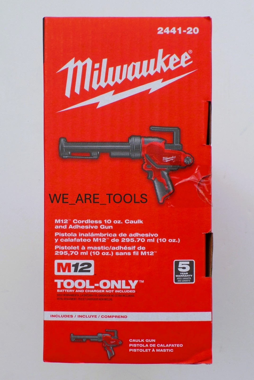 New In Box Milwaukee 2441-20 M12 10 oz Caulk & Adhesive Gun Cordless 12 Volt