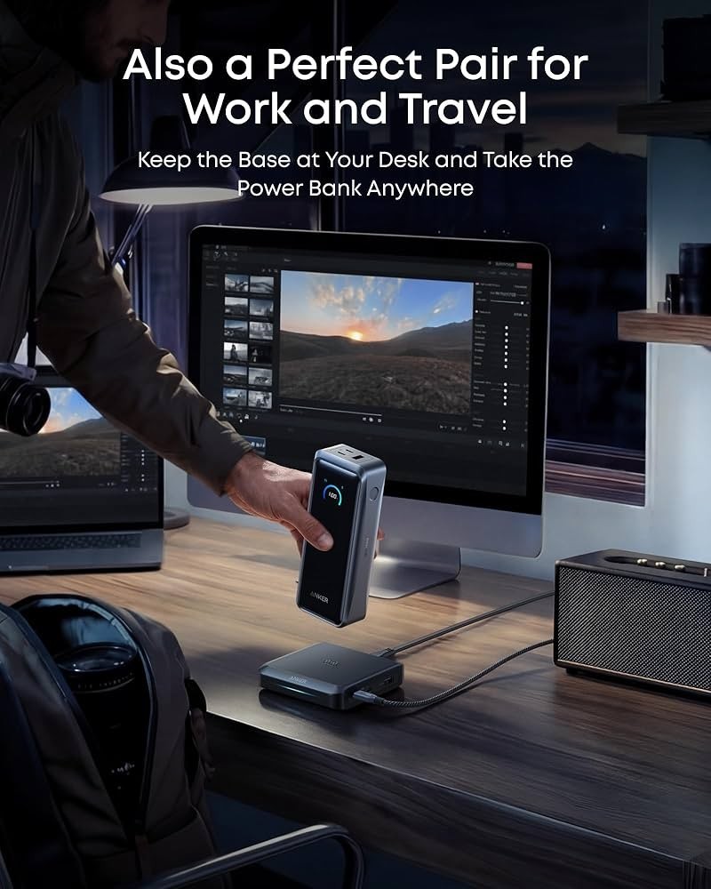 26K 300W Anker Prime Power Bank and Charging Base 26,250mAh 300W Max with Base