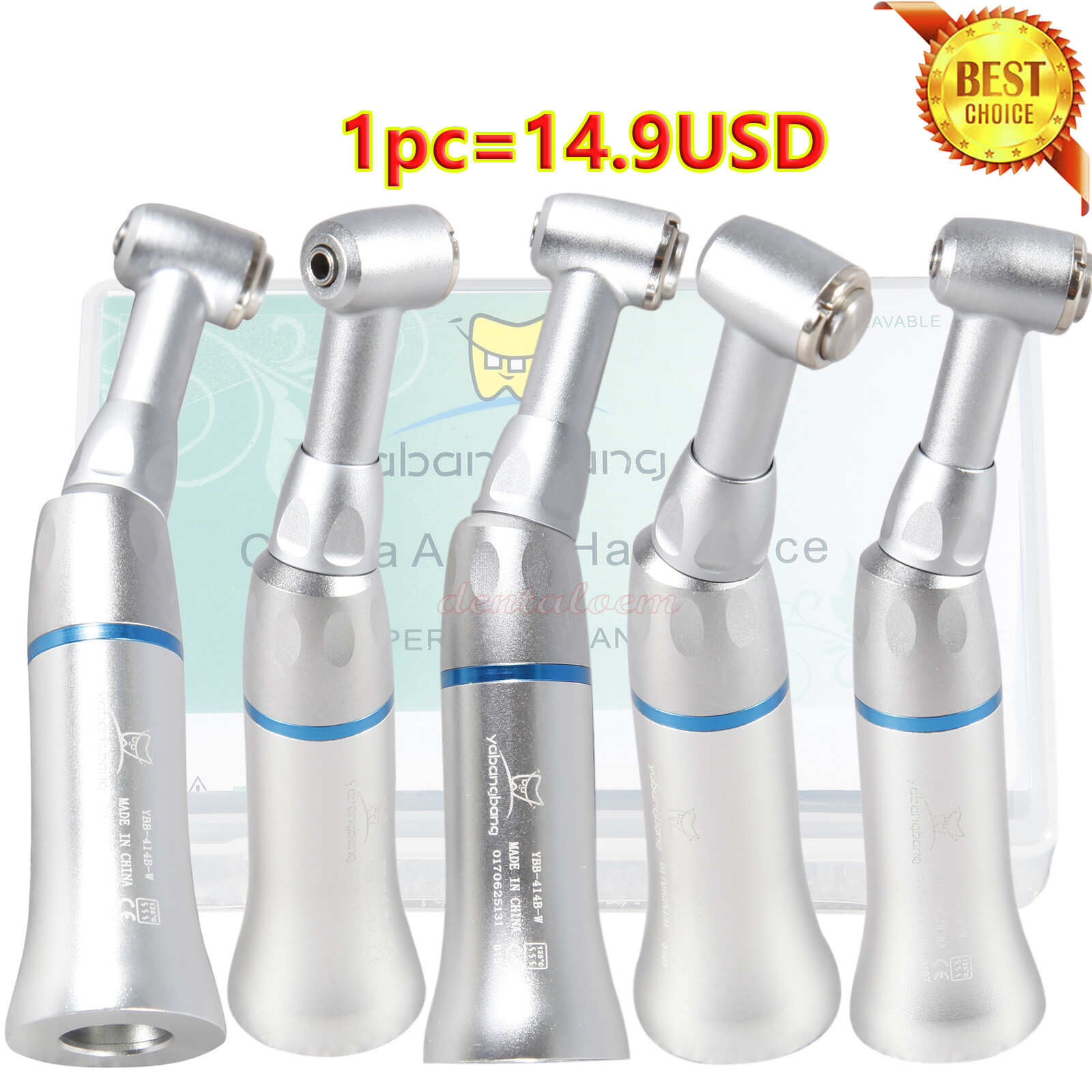 NSK Style Dental Slow Low Speed Contra Angle Handpiece Push Button Attach E-Type