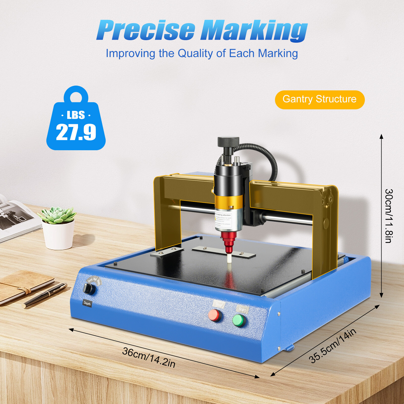 400W Electric Metal Marking Engraving Machine for Steel Plate Dog Tag Nameplate