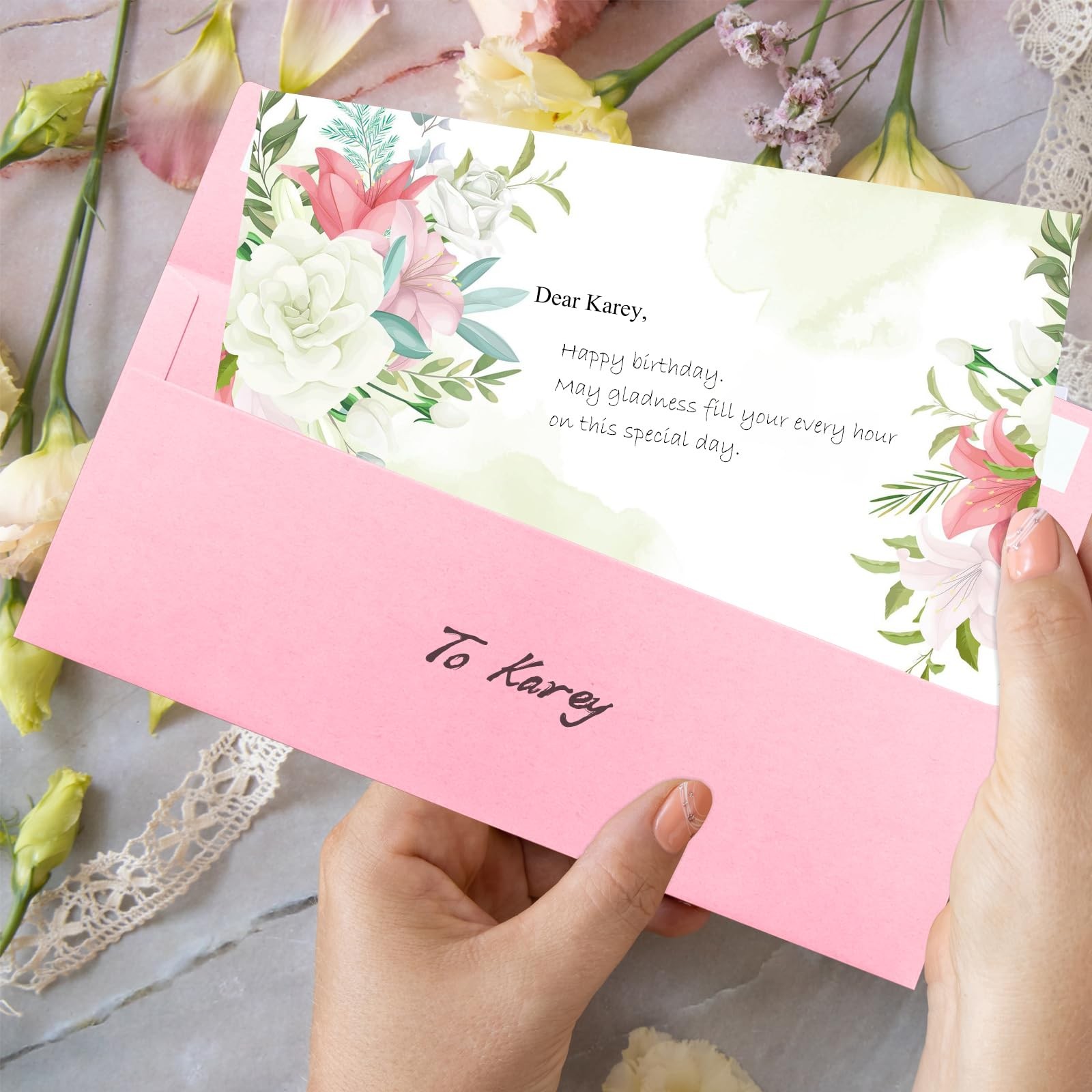 50 Pack Pink #10 Business Envelopes, Standard Envelopes Self 50 pieces,