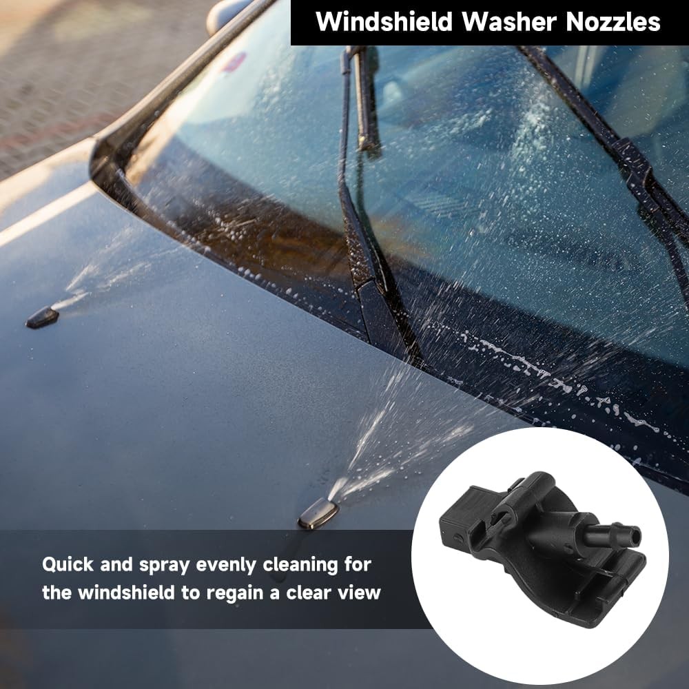 Front Windshield Washer Nozzles Wiper Spray Nozzle – Compatible for Ford Mustang