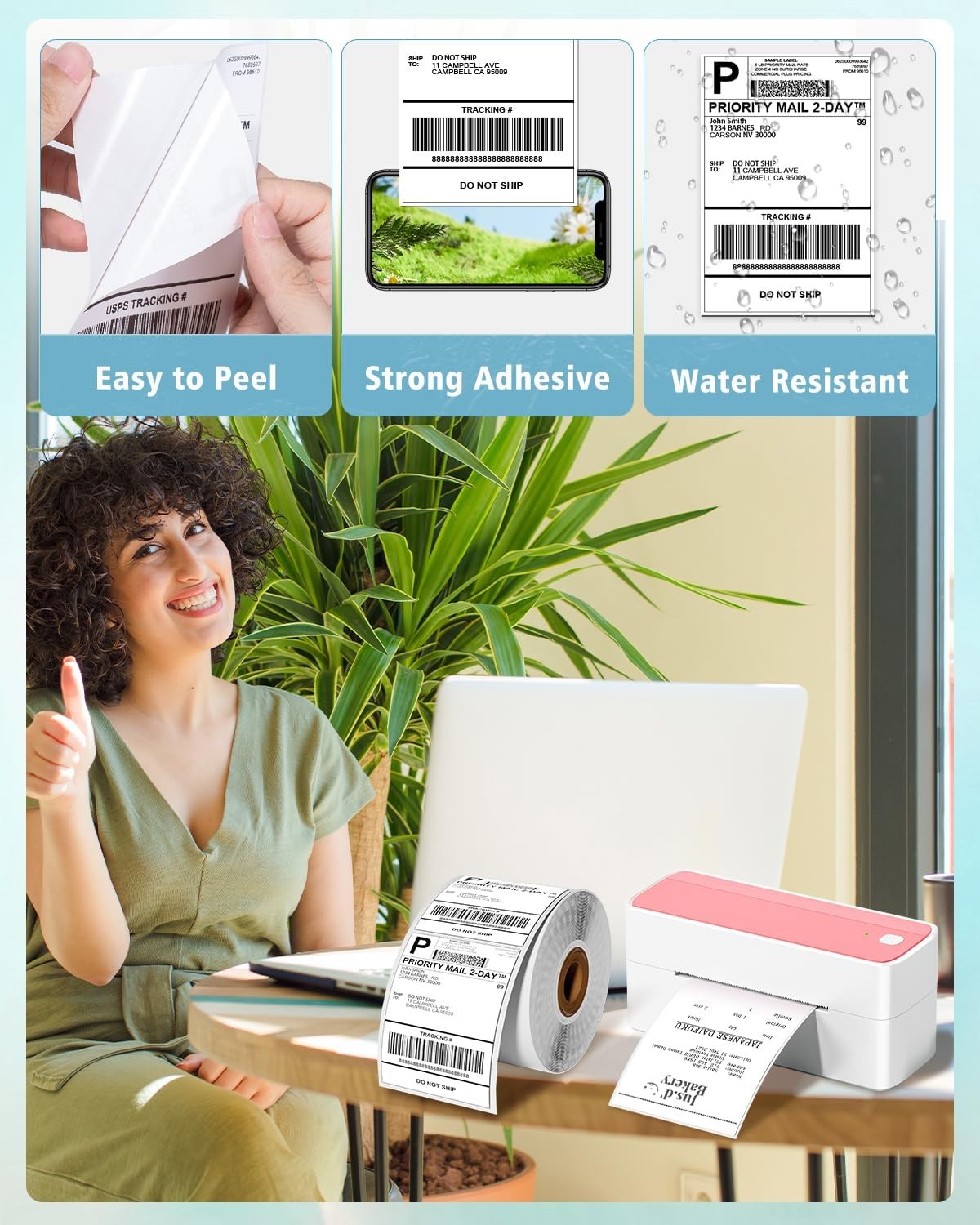 4″x6″ Direct Thermal Shipping Labels for Zebra & Rollo Printer Fanfold and Rolls