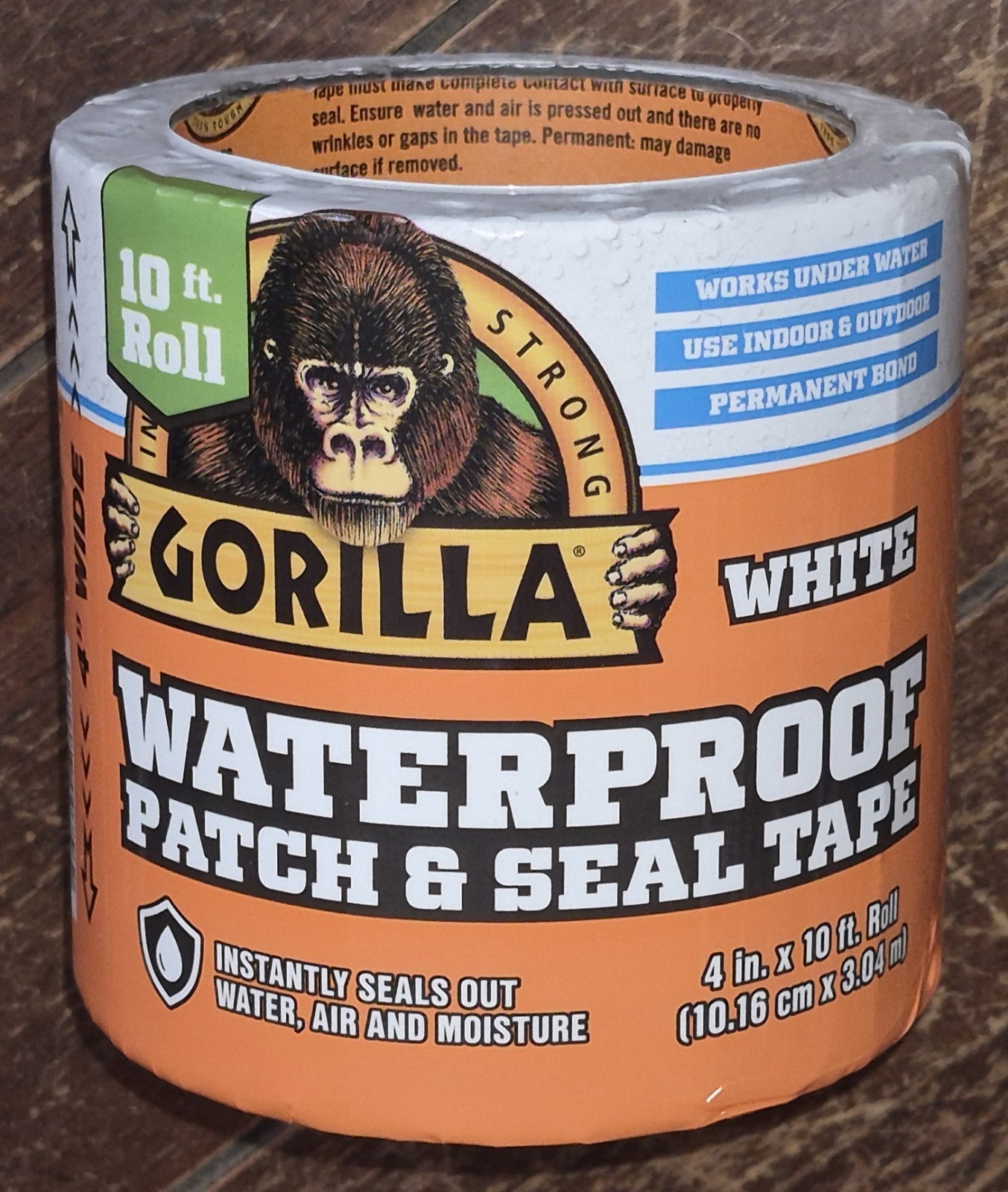 Gorilla Waterproof Patch & Seal Tape Roll ~WHITE~ 4 in. x 10 ft Roll~ #113102