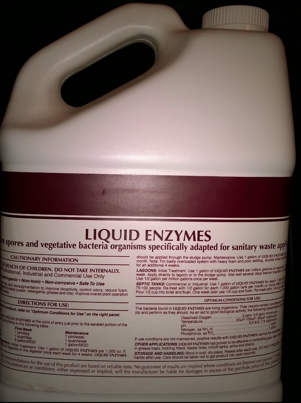 LIQUID ENZYME SEPTIC SYSTEM DIGESTER 1 GALLON 2 YEAR SUPPLY PATRIOT CHEMICAL.