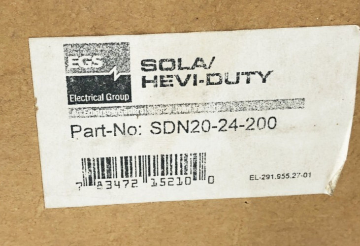 New EGS Sola/Hevi-Duty SDN20-24-200 Power Supply 24V 20A