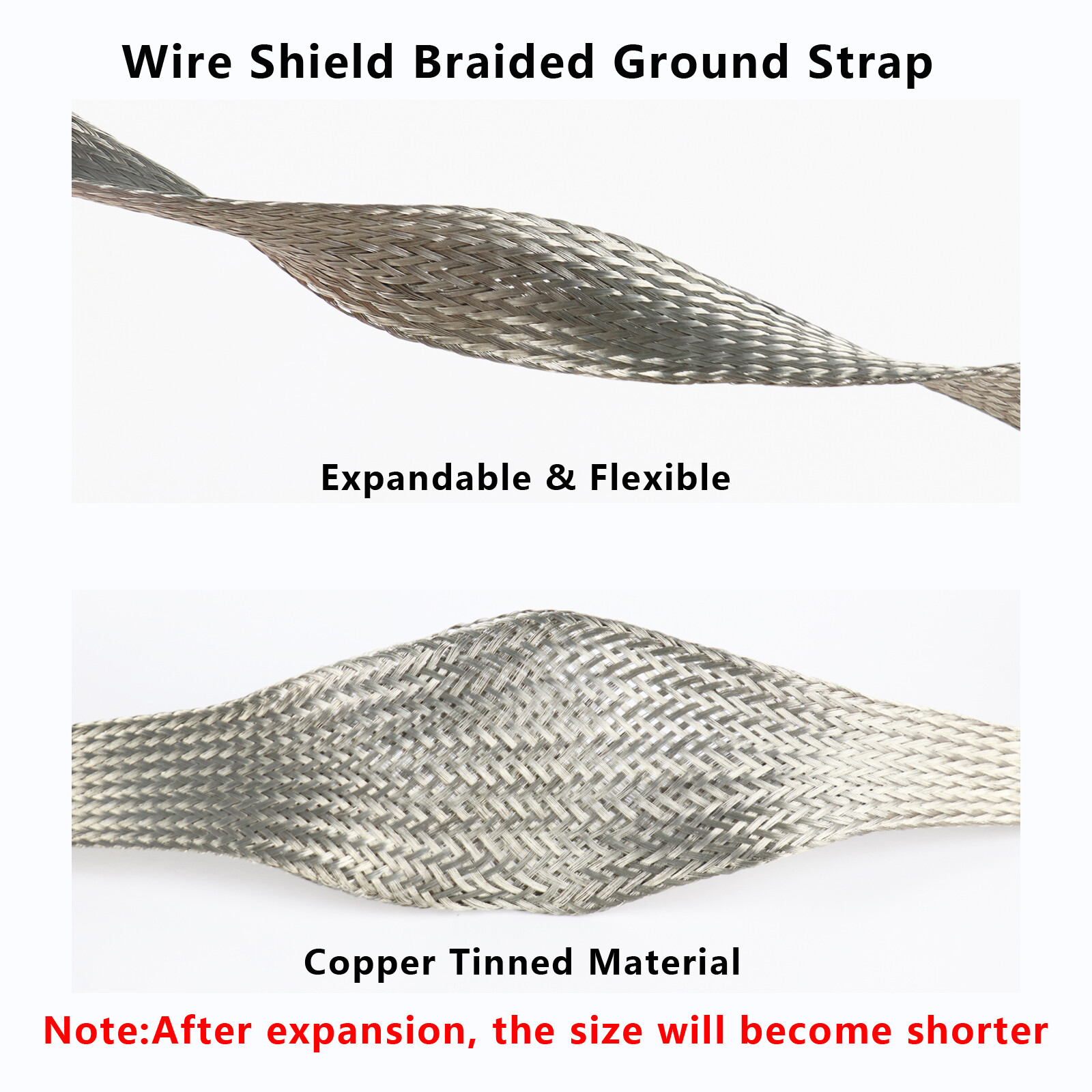 EMI RFI ESD Shielding Wire Sheathing Cable Sleeve Metal Mesh 12’&30′ Length Lot