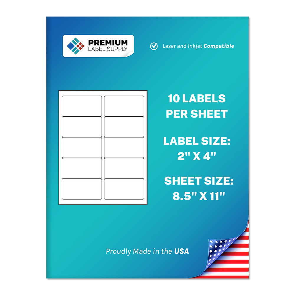 10000 Premium 2″ x 4″ Self Adhesive Address Labels 10 per sheet * 10 up*