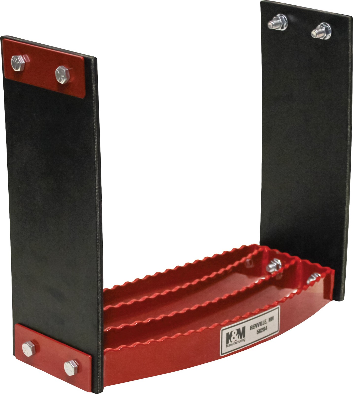KM Universal Bolt-On Flex Step – Red flexible step for tractors