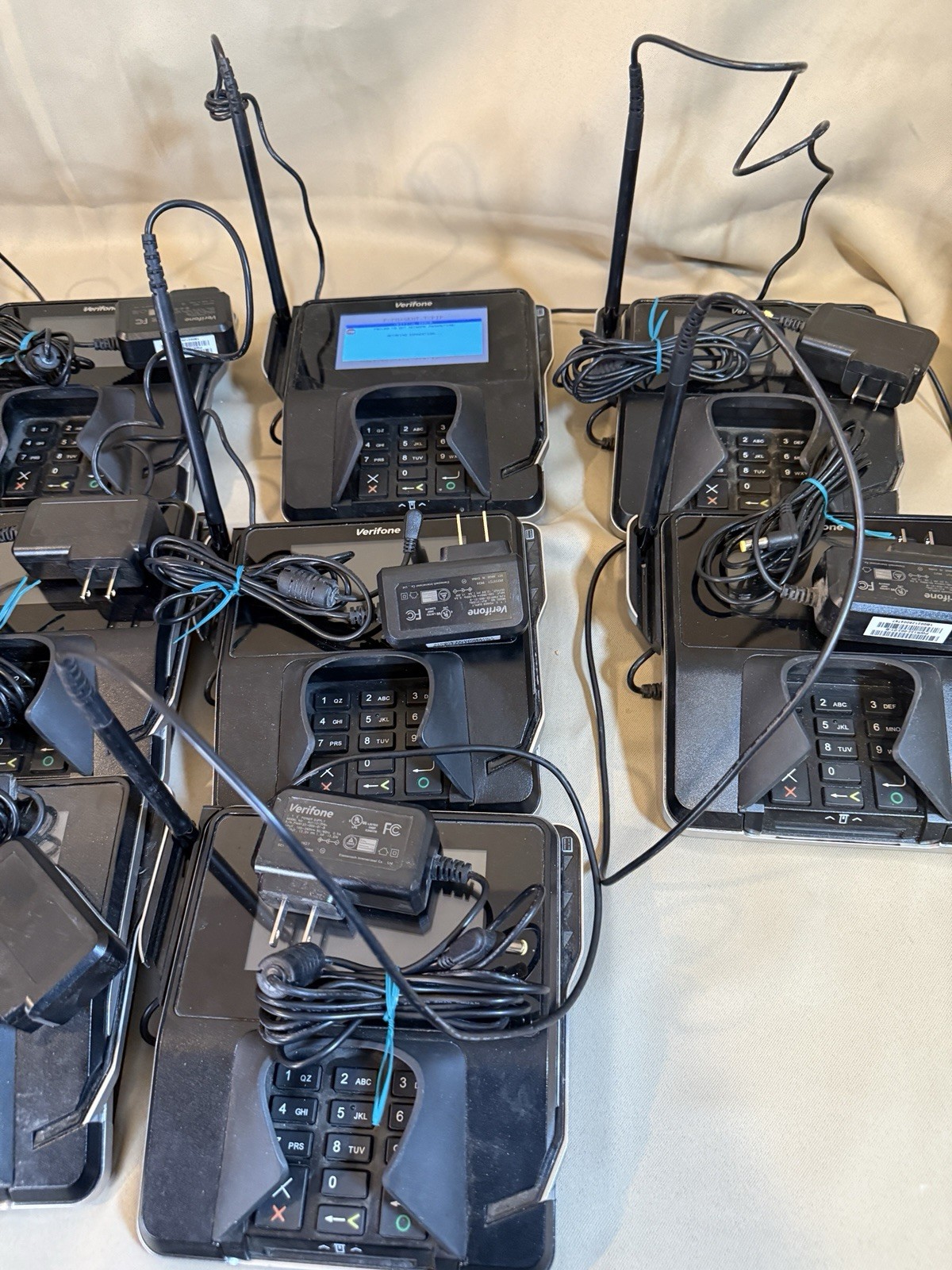 Verifone MX915 Credit Card Terminals W Power Cord Lot of 10 Power Tested AS IS