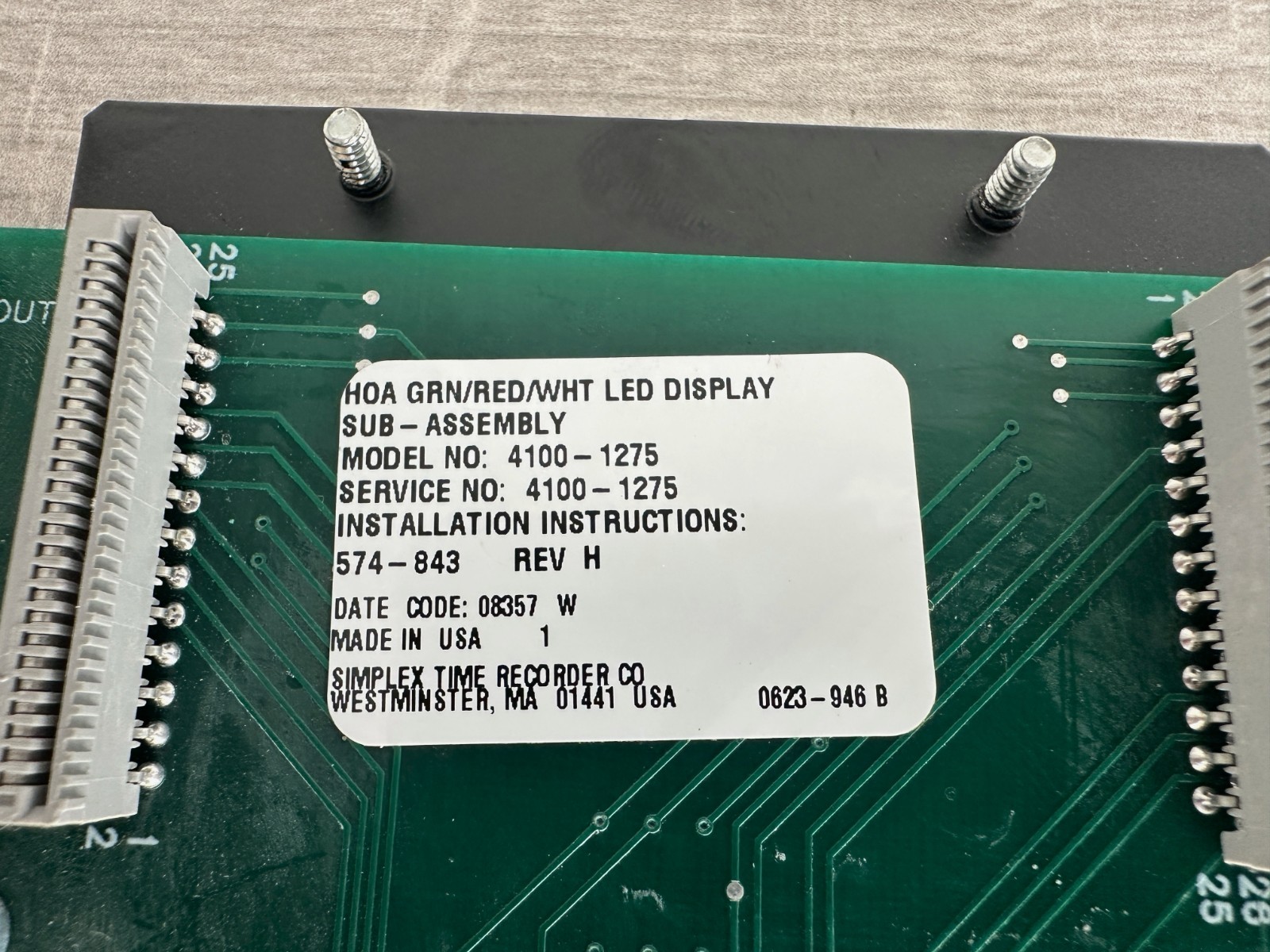 SIMPLEX 4100-1275 24 SWITCH 24 RED LED HOA MODULE FREE SHIPPING !!!