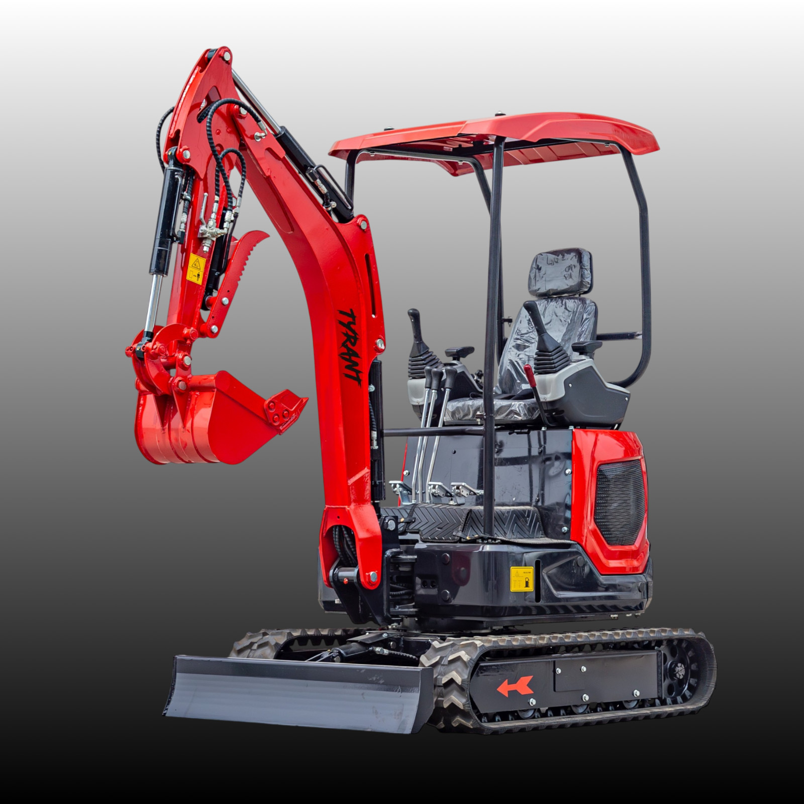 TYRANT 17 Mini Excavator Kubota D902 Engine Side Swing with 12 attachments
