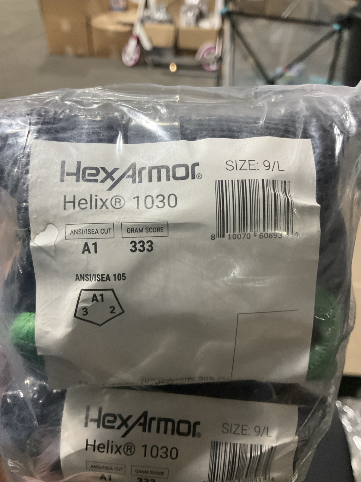 Hexarmor Work Gloves Helix 1030 Size 9/L Lightweight And Cut Resistant Pak Of 12