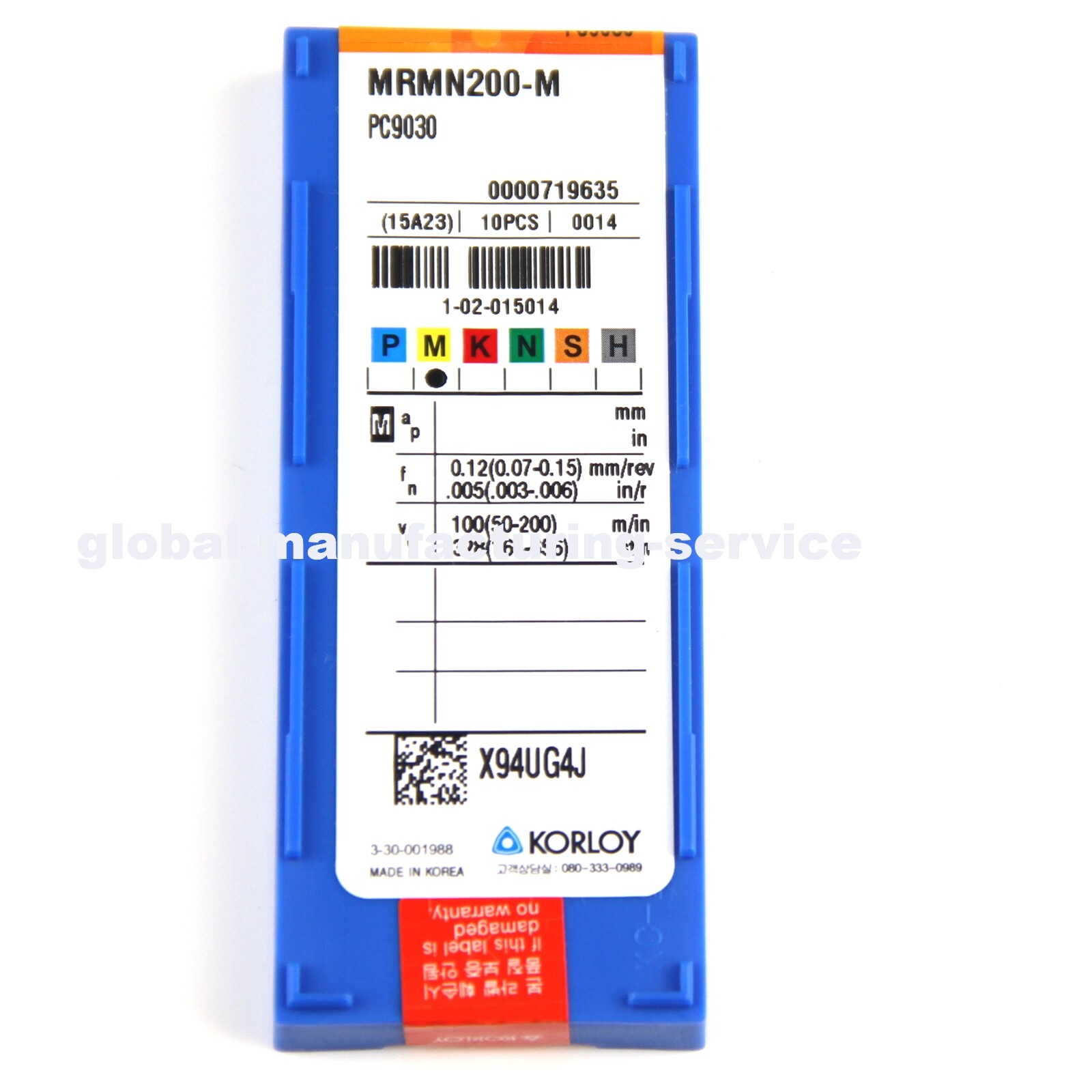 10PCS / 1Box Brand New KORLOY MRMN200-M PC9030 Carbide Inserts
