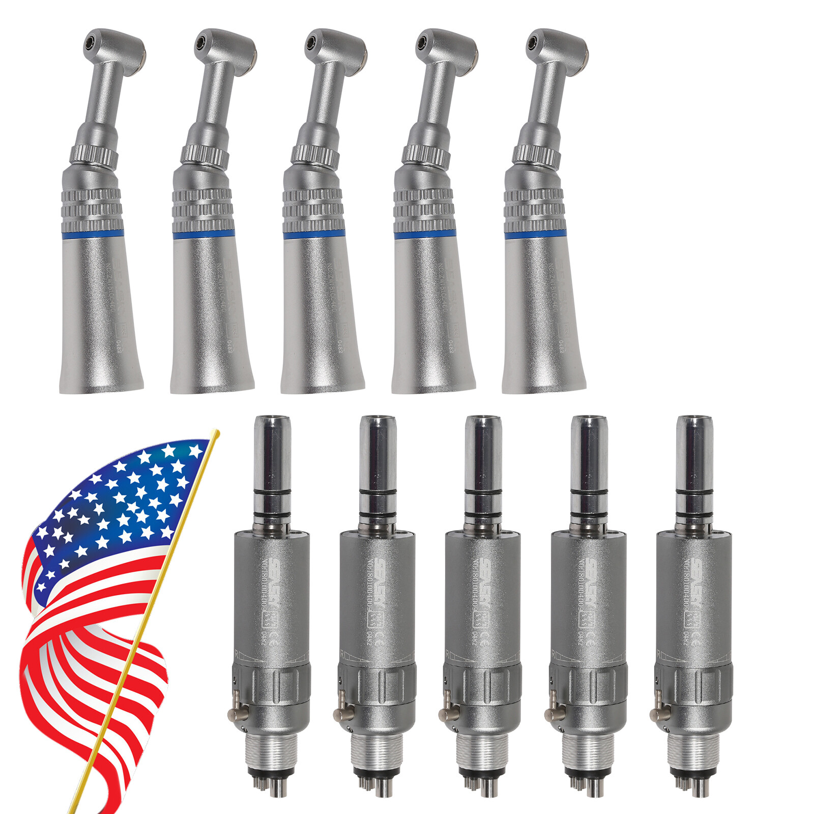 SEASKY Dental slow speed handpiece contra angle Push for NSK Air motor 4H b-n